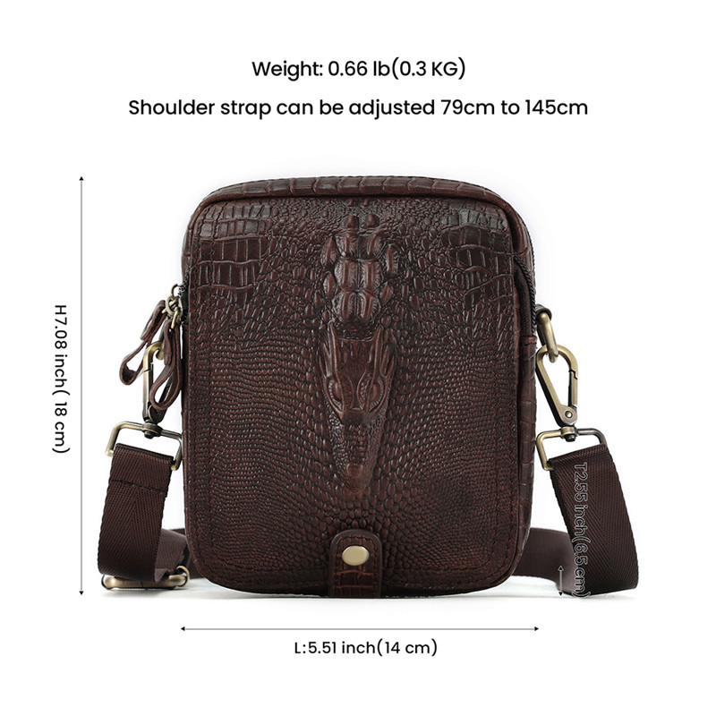 Многофункциональная сумка через плечо из воловьей кожи с тиснением под крокодила, поясная сумка (1)