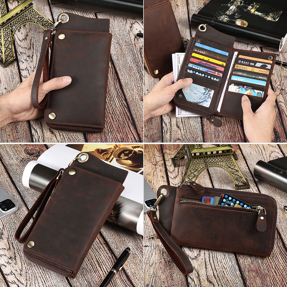 Duis Sincerus Leather homines insanus equitum Leather Wallet (IV)