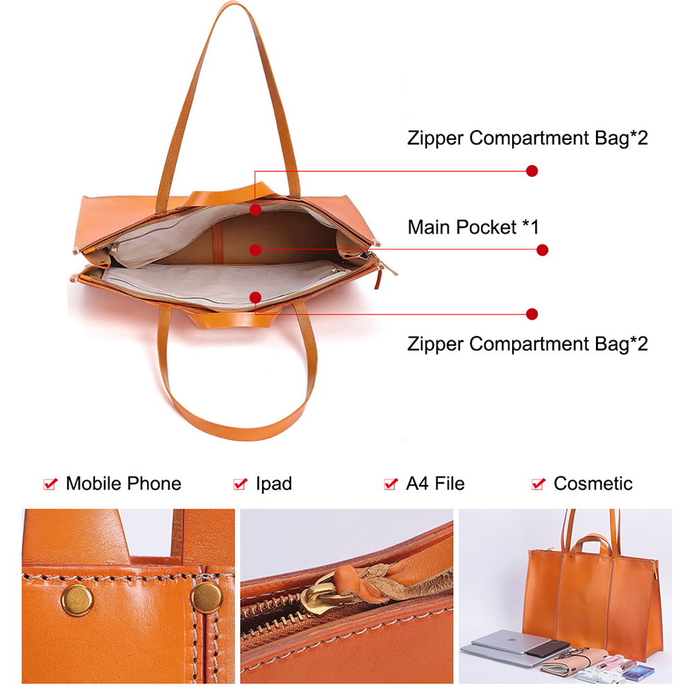 अनुकूलन योग्य चमड़ा महिला टोट बैग (3)