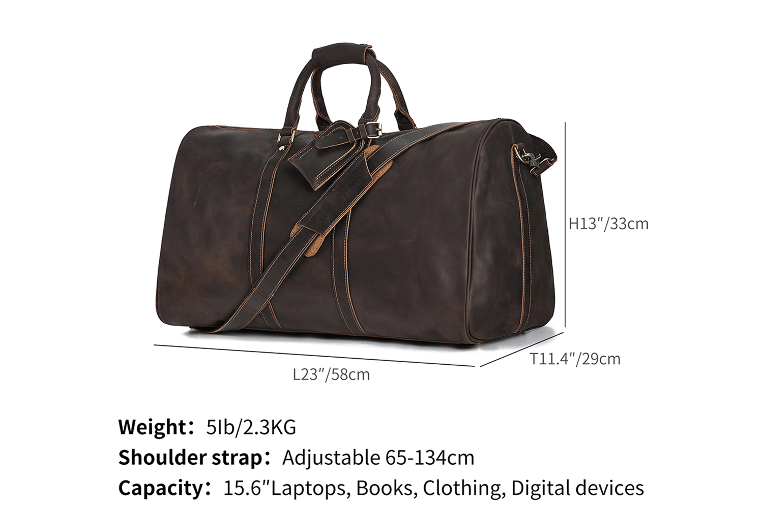 Nako-customize na Leather na Vintage na Luggage ng Lalaki (1)