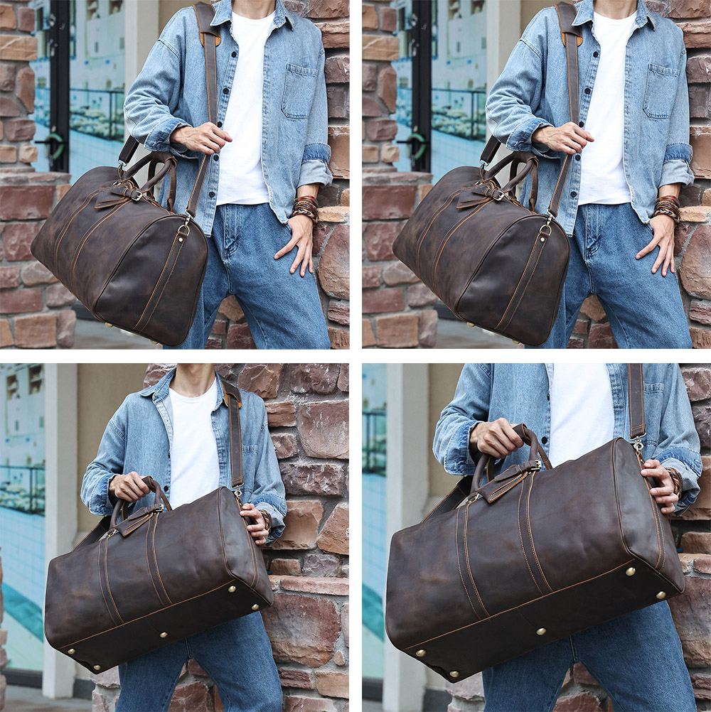 Nako-customize na Leather na Vintage na Luggage ng Lalaki (3)