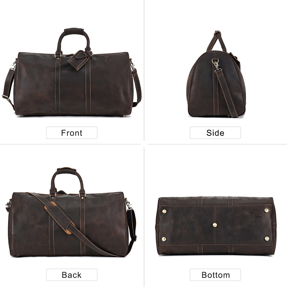 Nako-customize na Leather na Vintage na Luggage ng Lalaki (6)