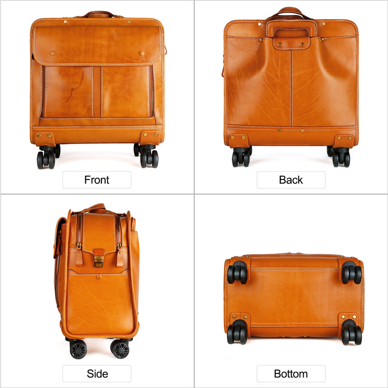 Naka-customize na LOGO Leather na maleta (2)