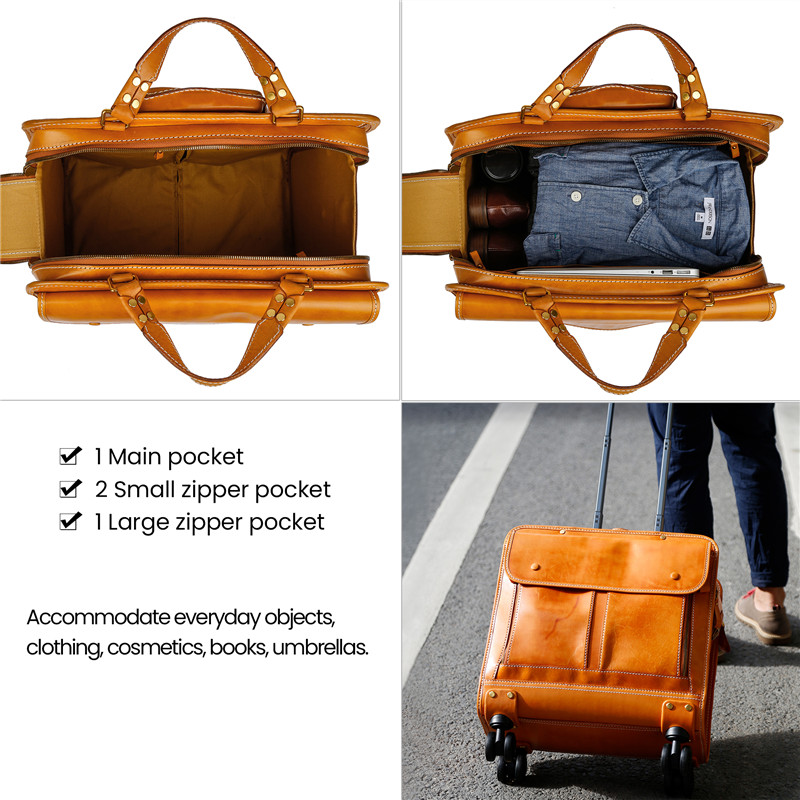 Naka-customize na LOGO Leather na maleta (3)