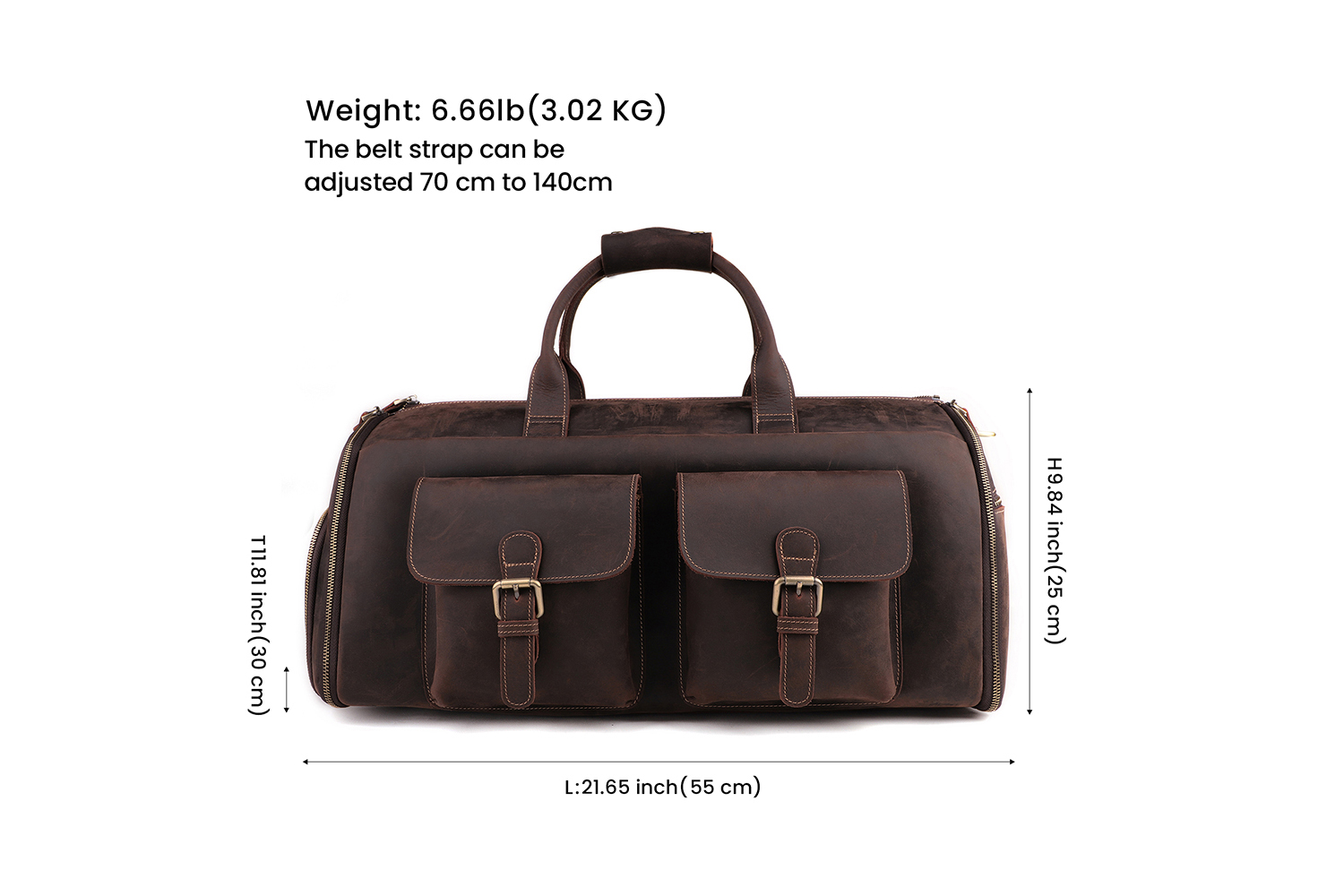 Customized Large Capacity Travel Bag Men's Bag Crazy Horse Leather Vintage Travel Bag Luggage Bag (1)