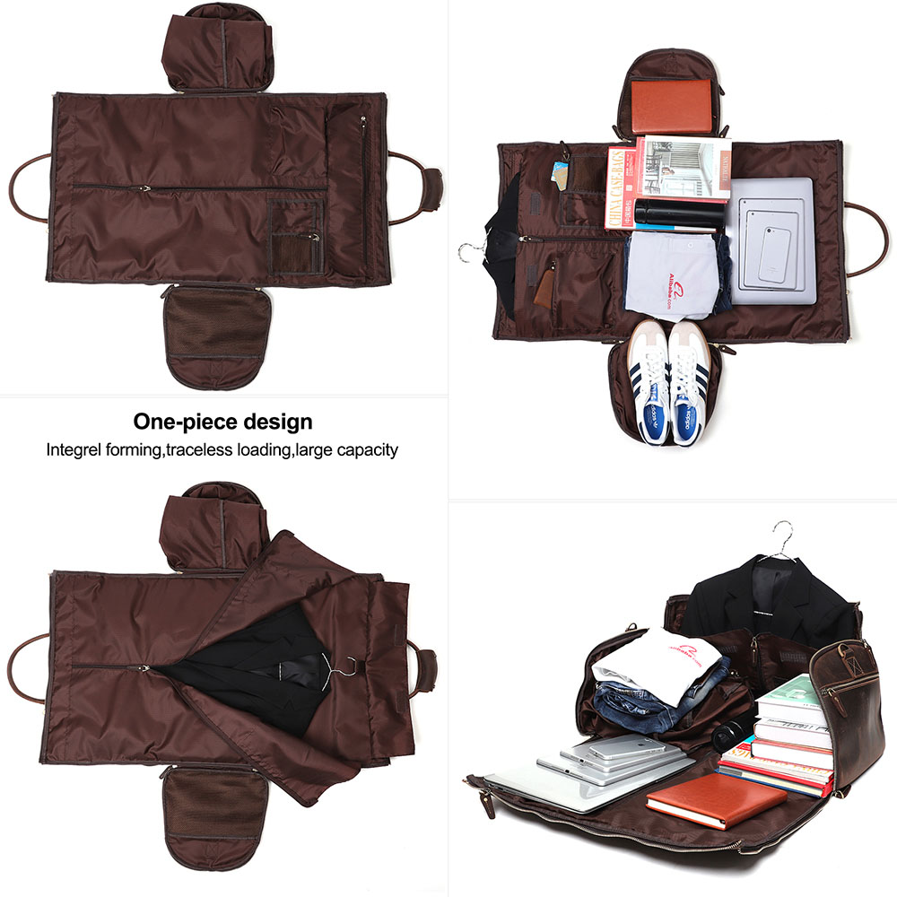 Prispôsobená veľkokapacitná cestovná taška Pánska taška Crazy Horse Leather Vintage Cestovná taška Taška na batožinu (5)