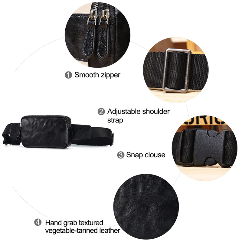 Customized Leather Chest Bag Para sa Mga Lalaki (4)