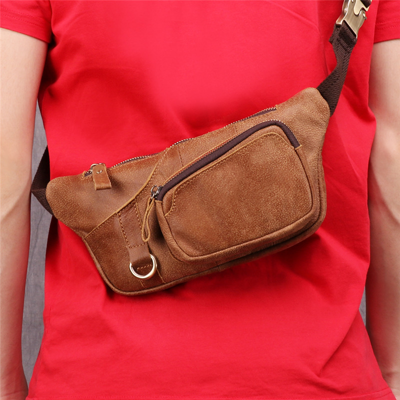 Beg silang kulit pelbagai fungsi tersuai kilang beg pinggang beg dada (18)