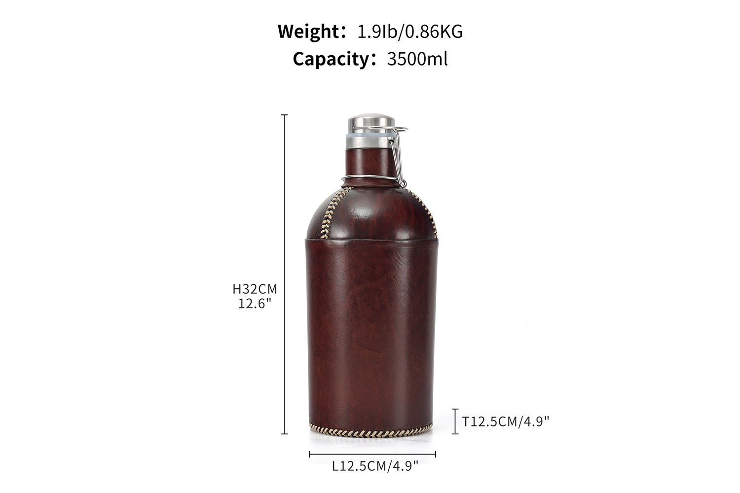 بطری شراب کوچک قابل حمل در فضای باز چرم اصل (1)