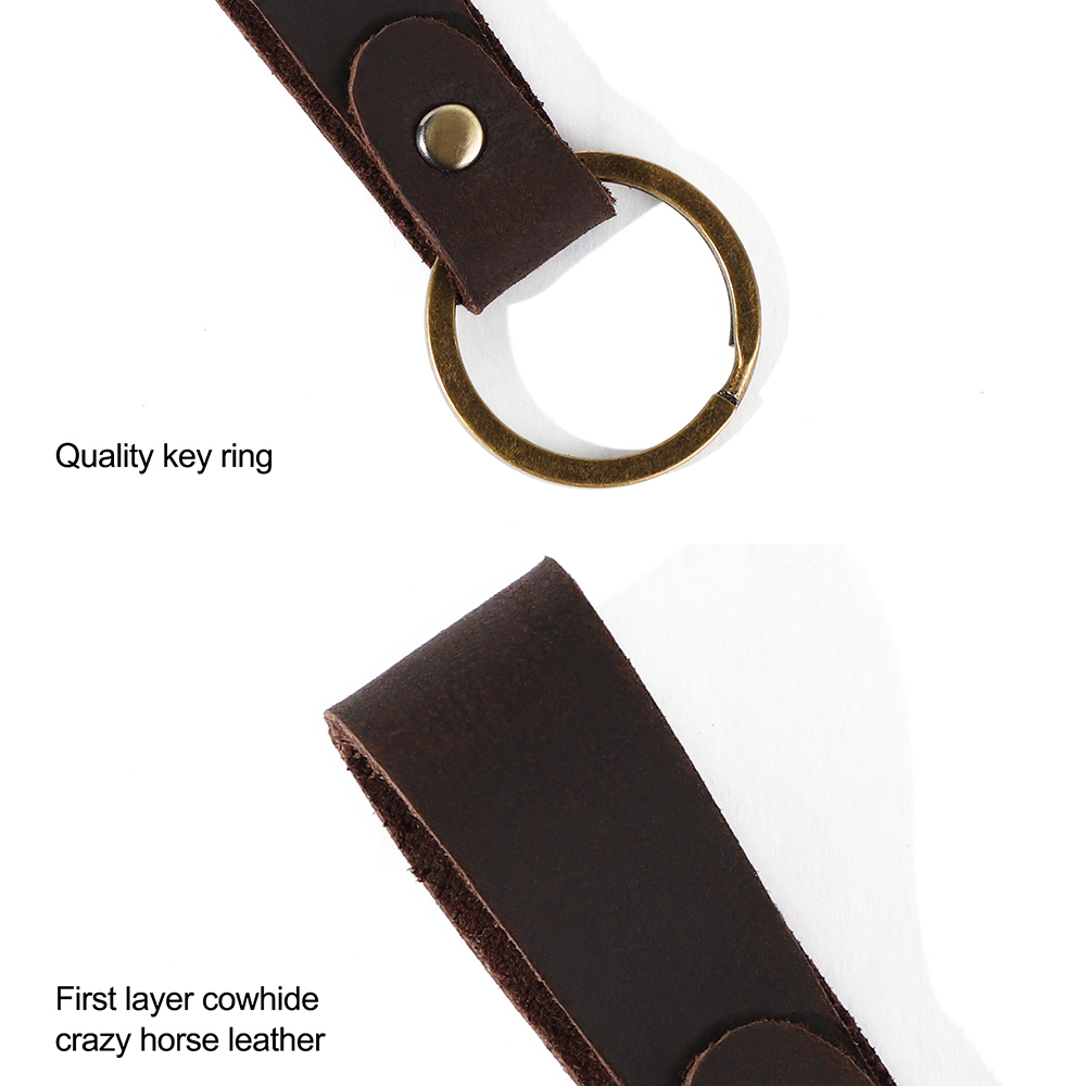 Sincerus Leather Keychain Vintage Pendant