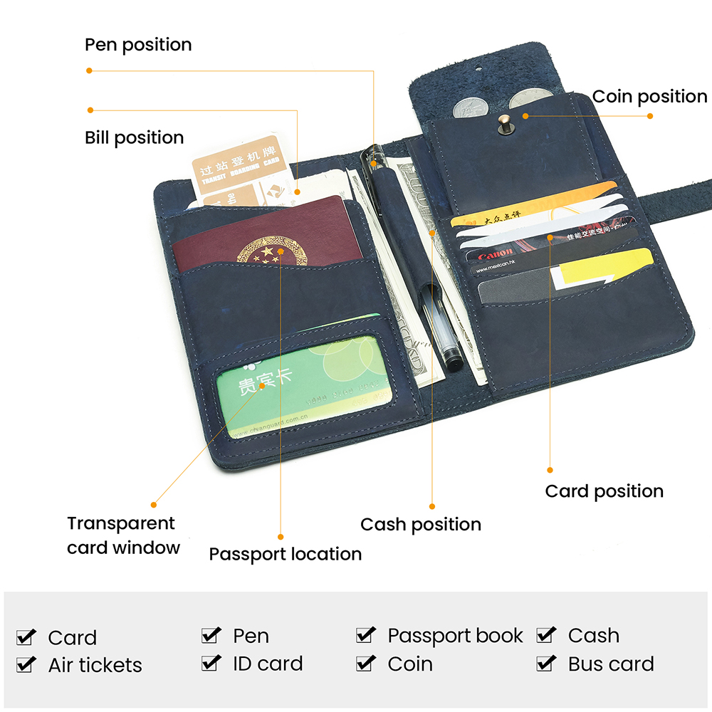 Funda para pasaporte de coiro auténtico (3)