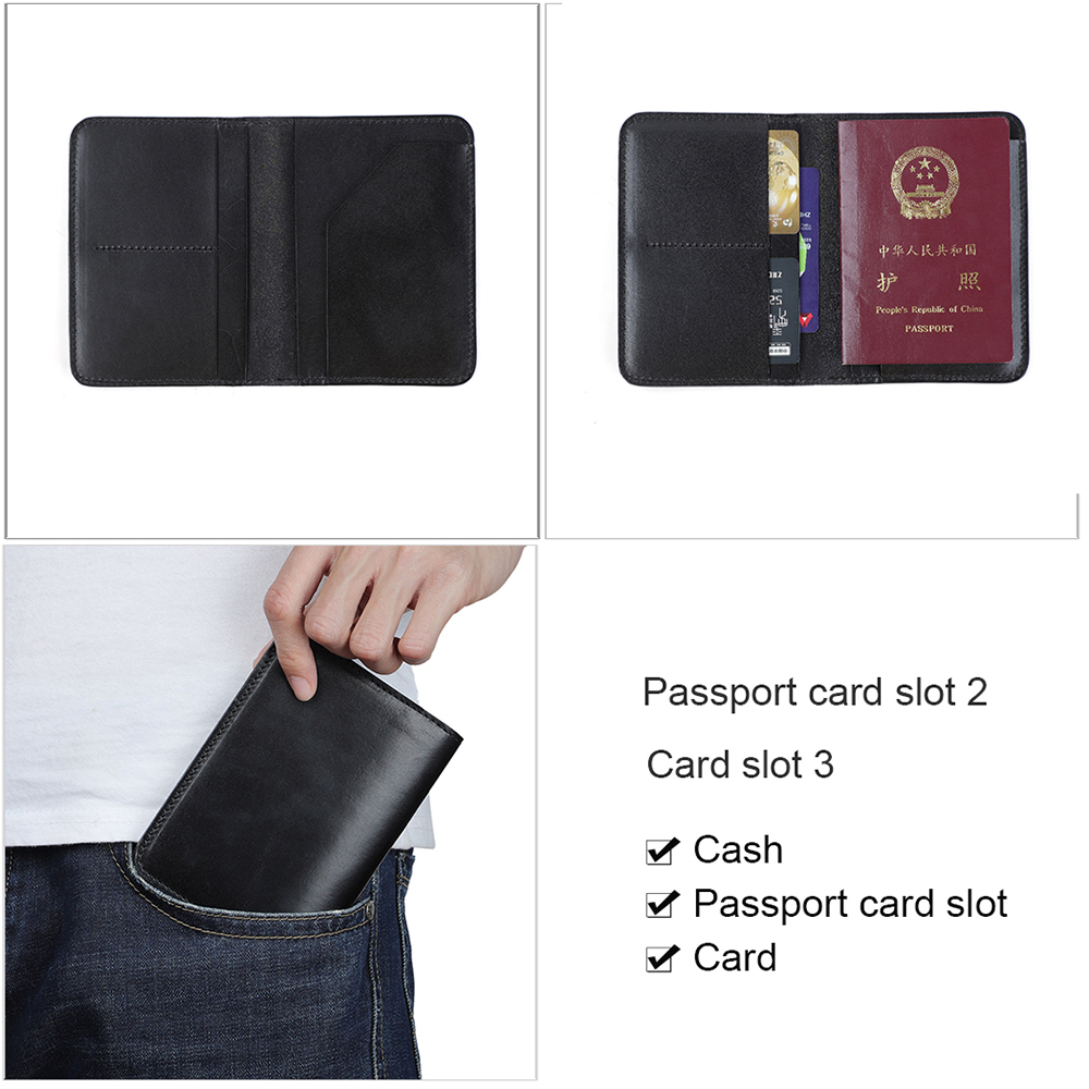 Pince à passeport et pochette d'identité en cuir véritable (26)