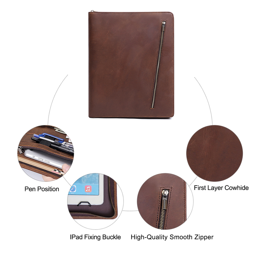 High-end customized ipad case buang nga kabayo nga panit nga vintage tablet bag (3)