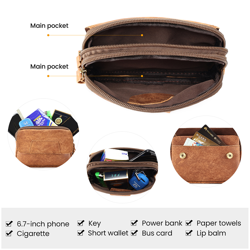 Pochette ceinture pour téléphone portable en cuir personnalisée haut de gamme (3)
