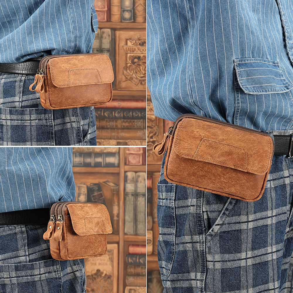 Pochette ceinture pour téléphone portable en cuir personnalisée haut de gamme (5)