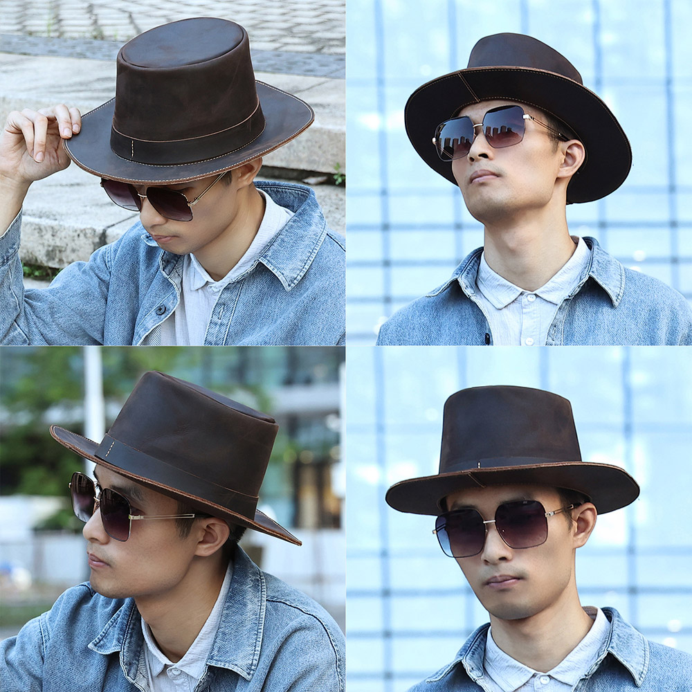 고급 맞춤형 빈티지 남성용 태양 모자 (2)