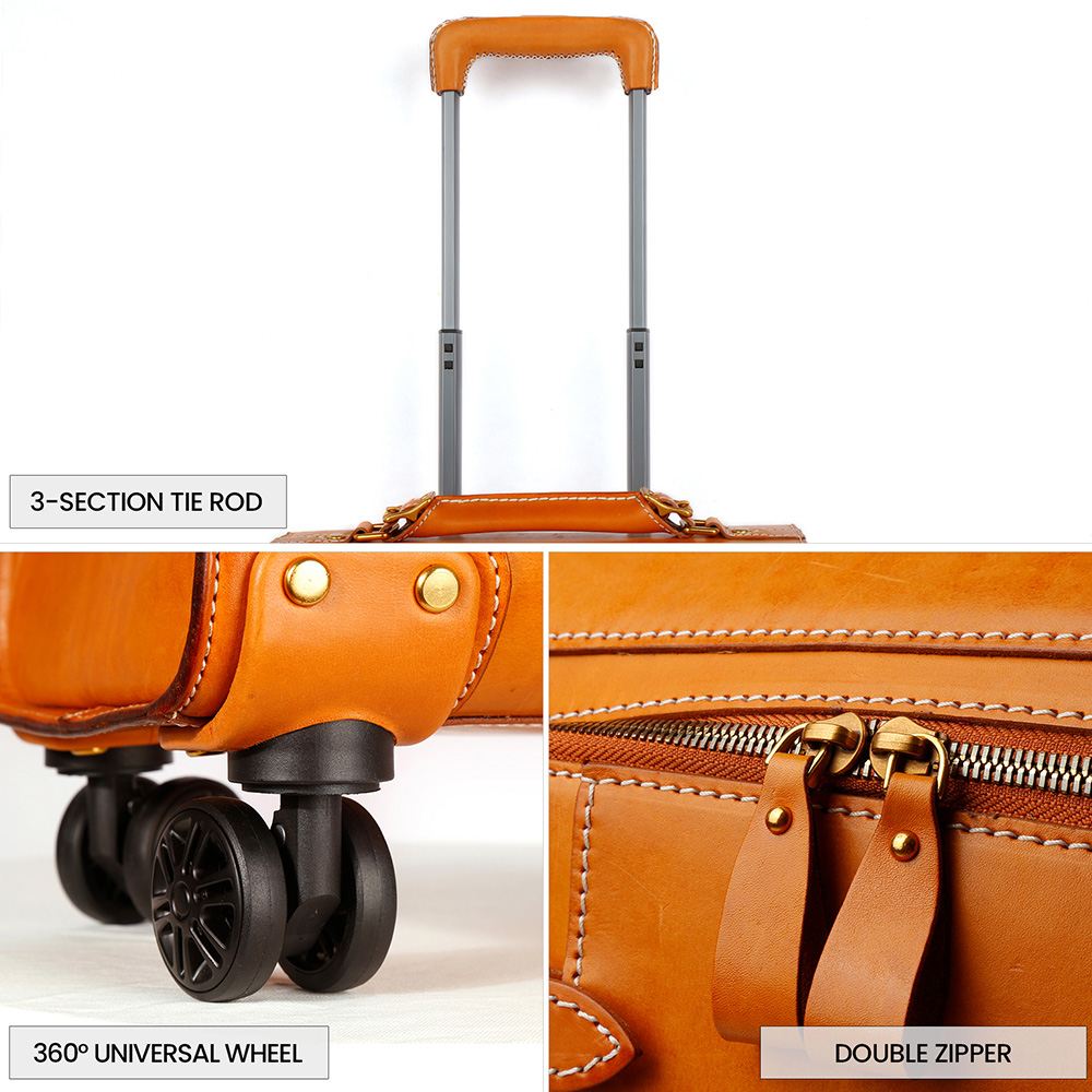 Leather luggage Factory customized maleta (4)