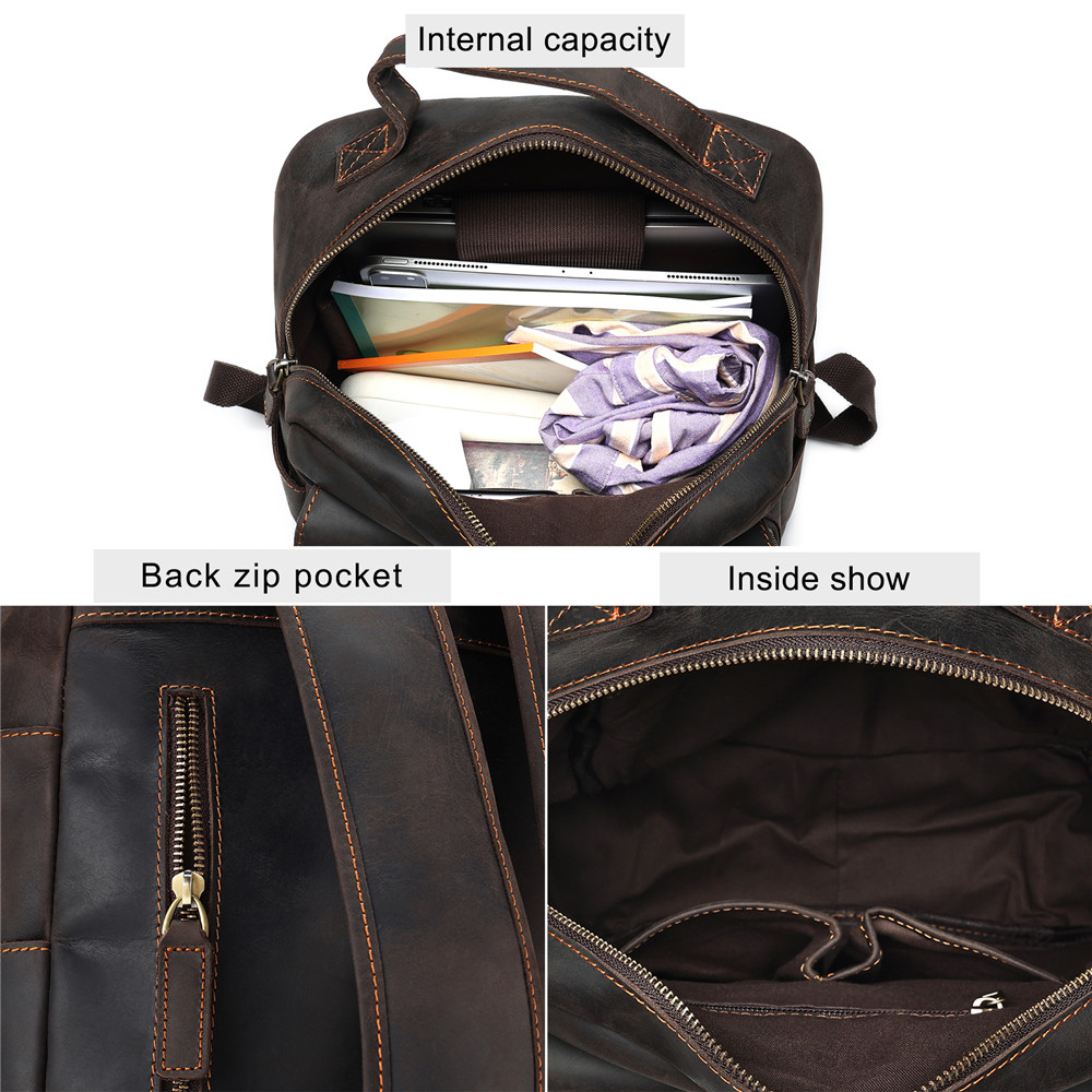 OEMODM Crazy Horse Leather Backpack Vintage Bag for Men (9)