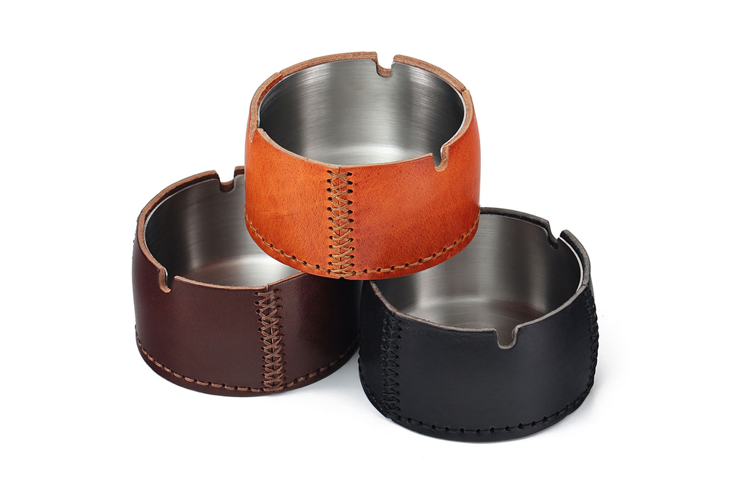 Wholesale Handmade Genuine Leather Creative Ashtray (5)