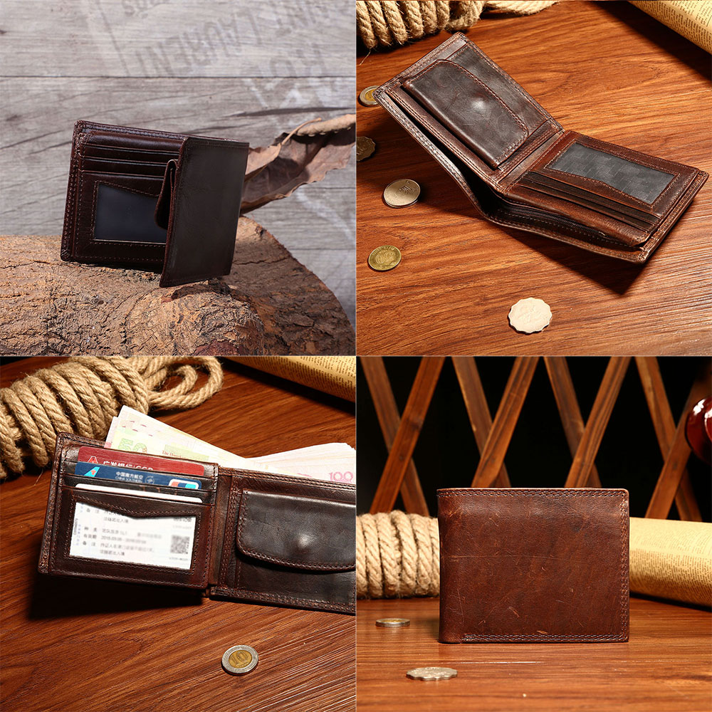 Доступан велепродајни кожни мушки старински новчаник