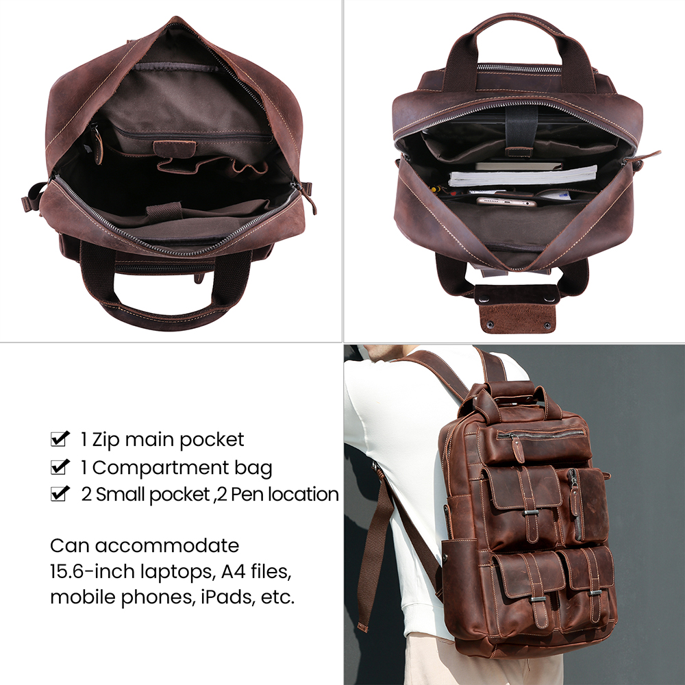 Crazy Horse Leather Backpack (7)