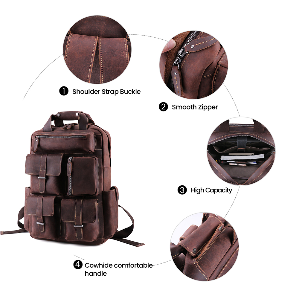 Crazy Horse Leather Backpack (8)