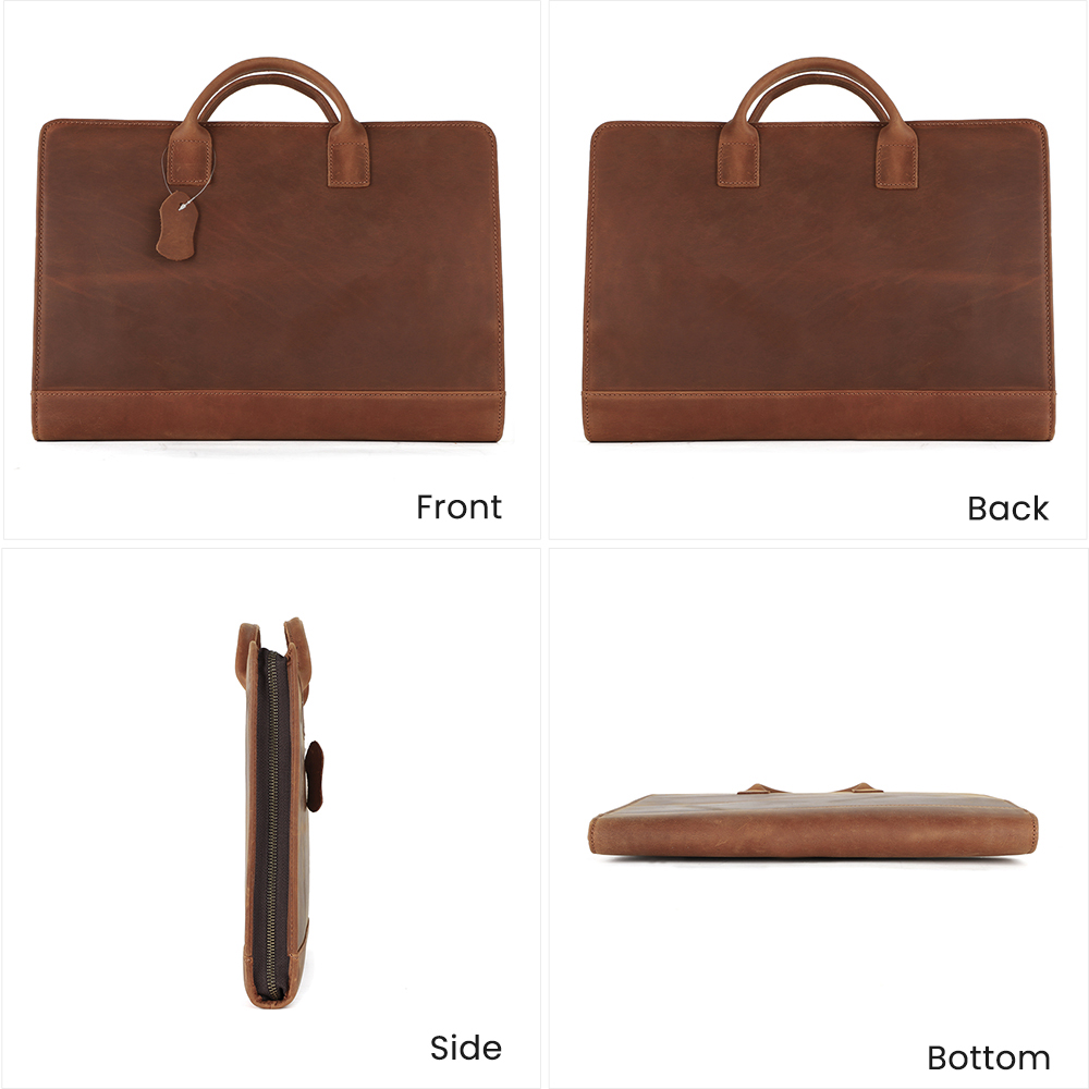 Crazy Horse leather Briefcase Laptop Bag (3)