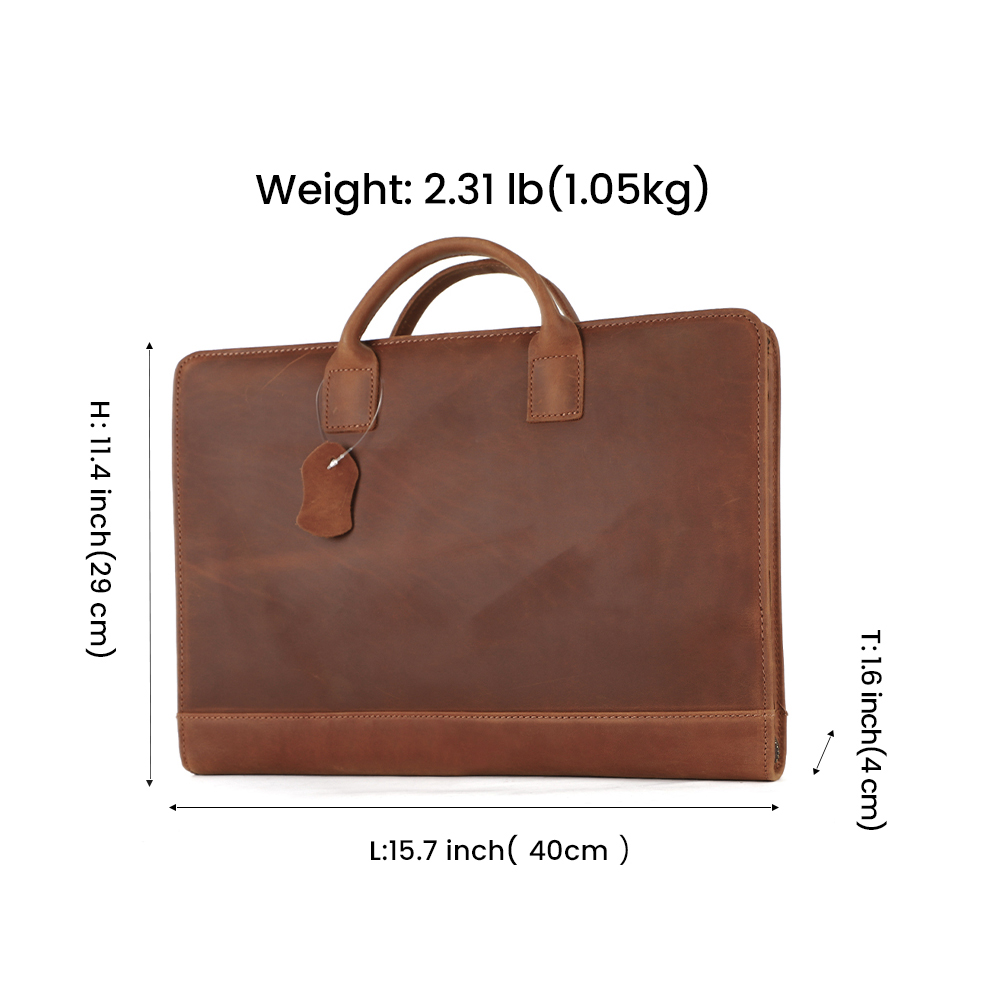Crazy Horse leather Briefcase Laptop Bag (4)