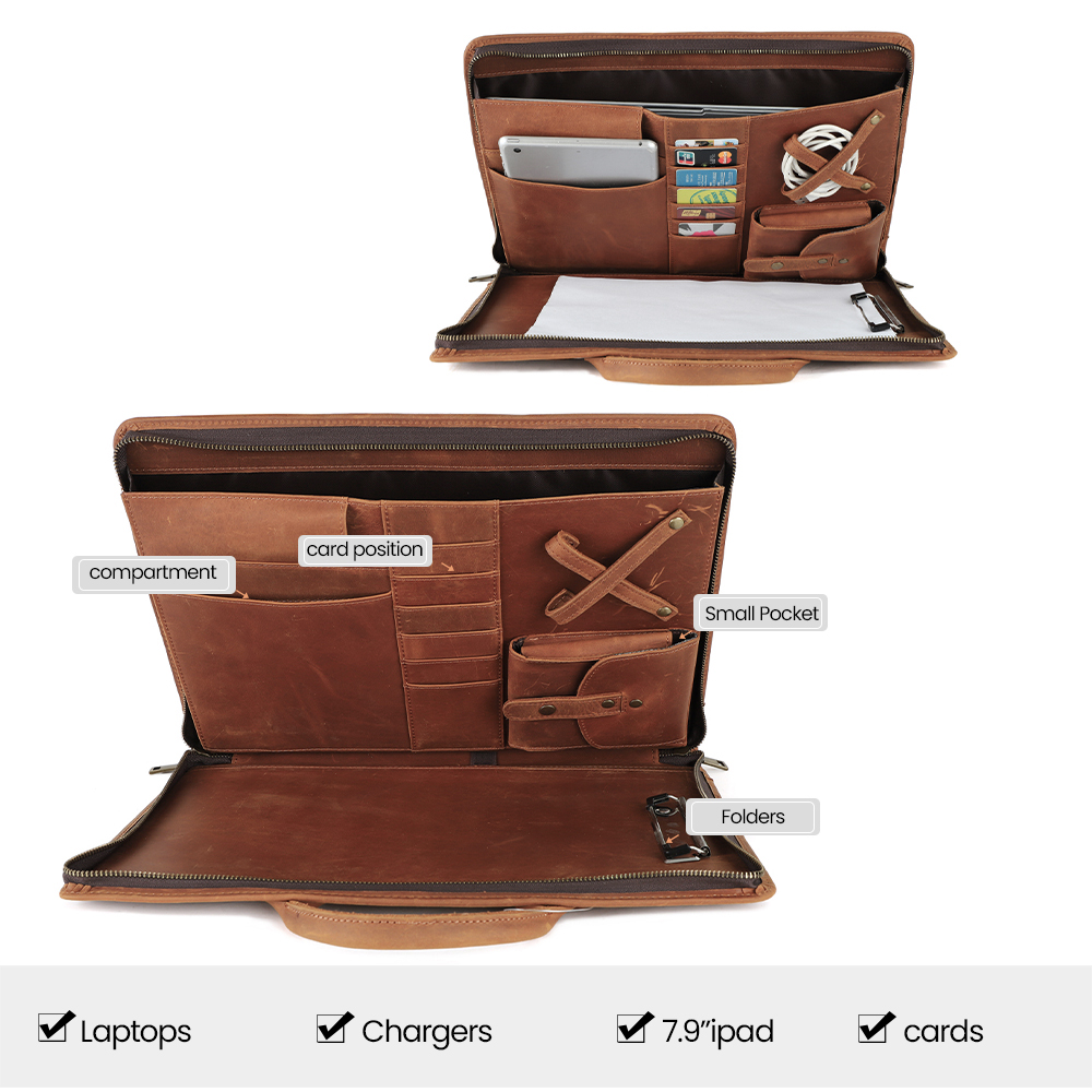 Crazy Horse leather Briefcase Laptop Bag (6)