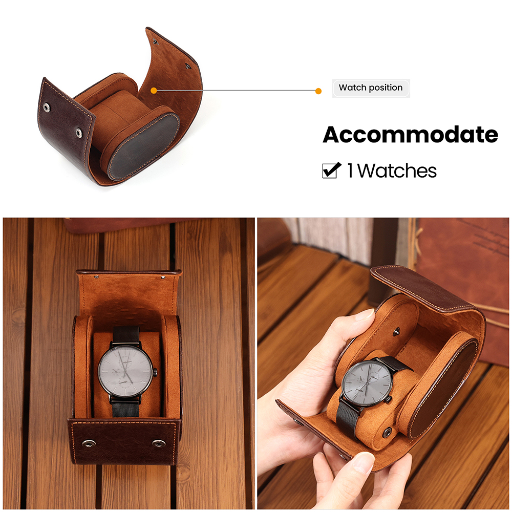 Genuine leather men's watch case (30)