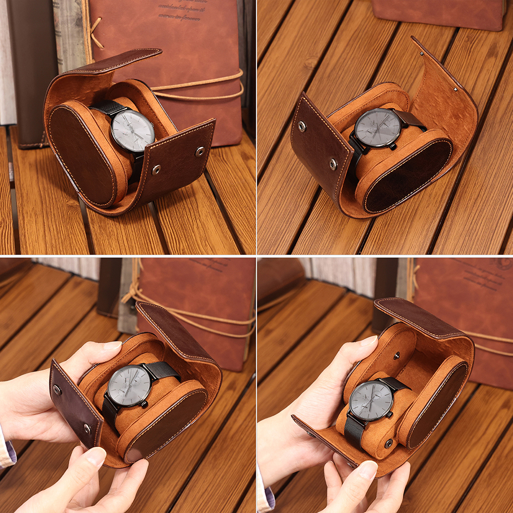 Genuine leather men's watch case (32)