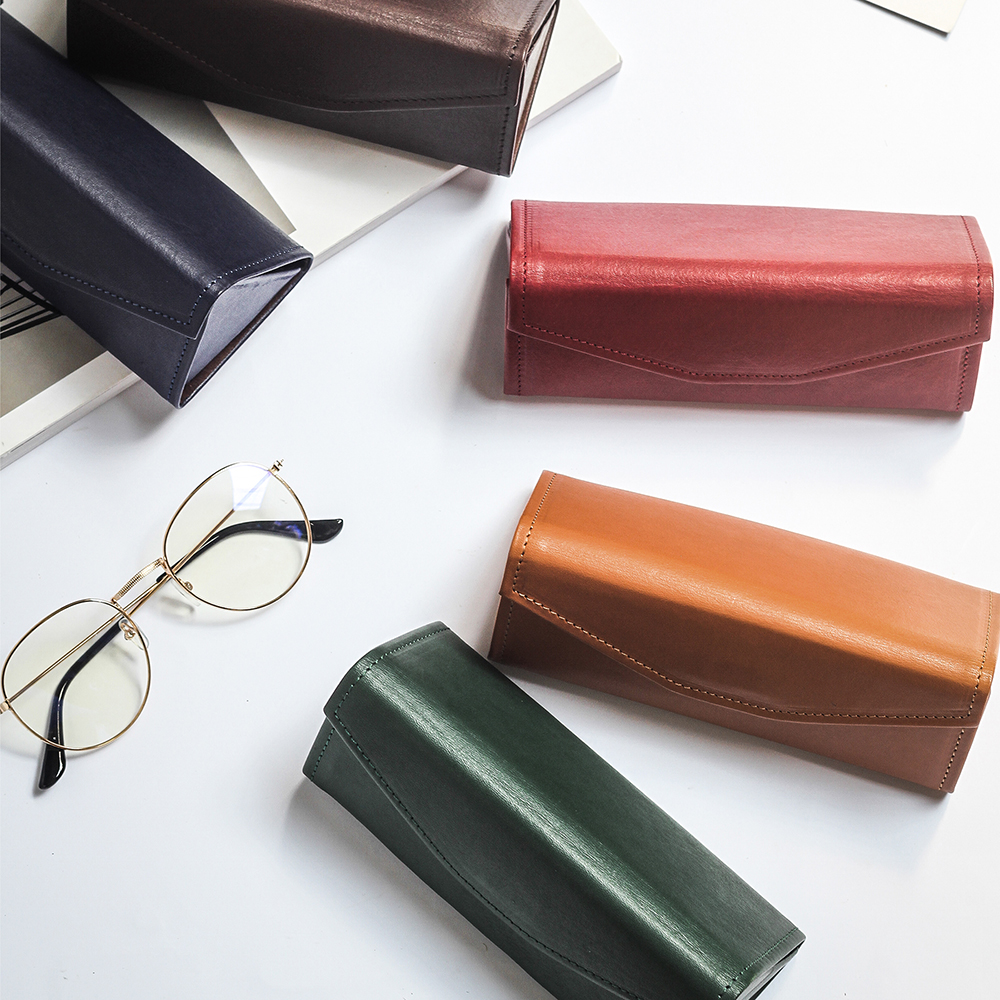 Genuine leather stereoscopic glasses case (3)