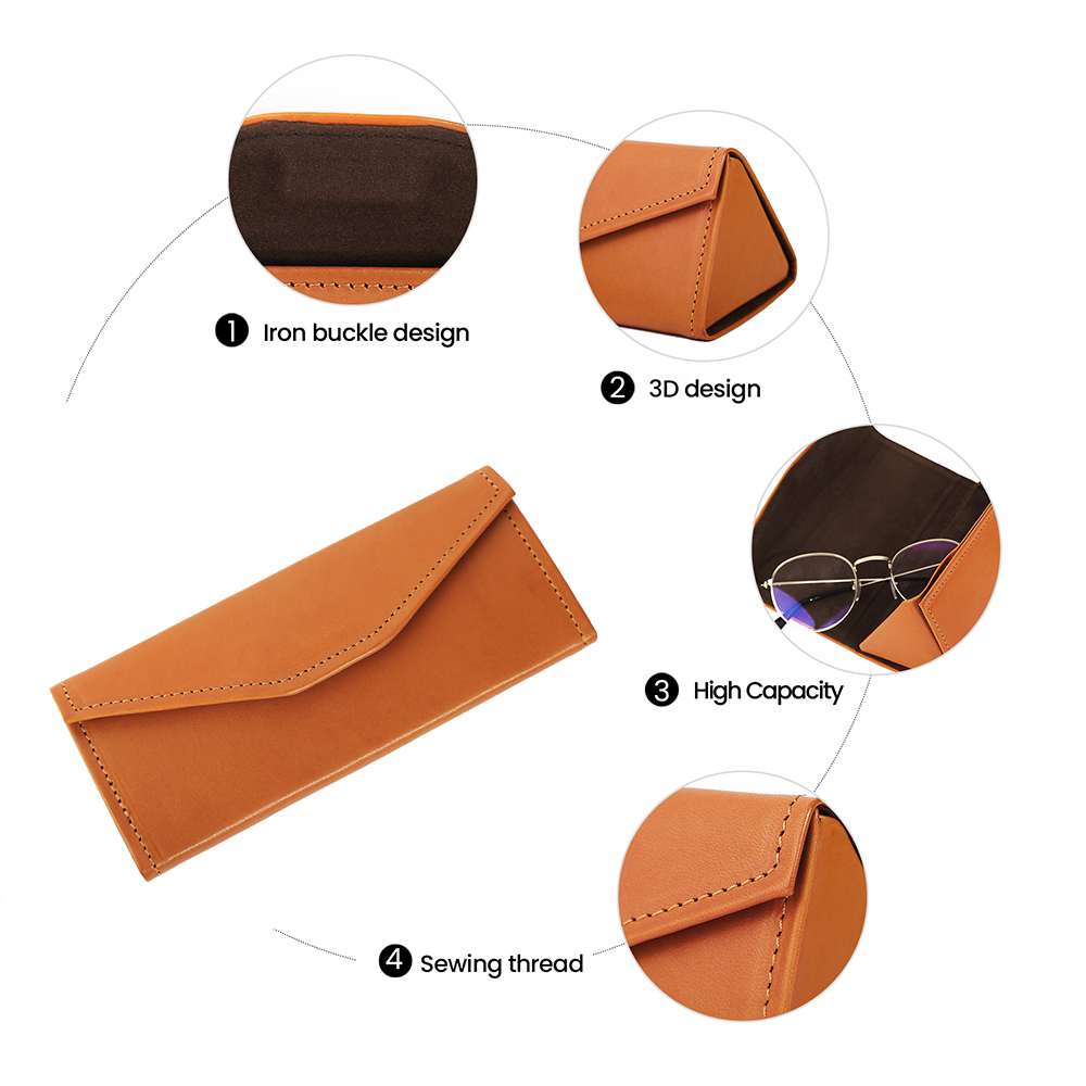 Genuine leather stereoscopic glasses case (7)