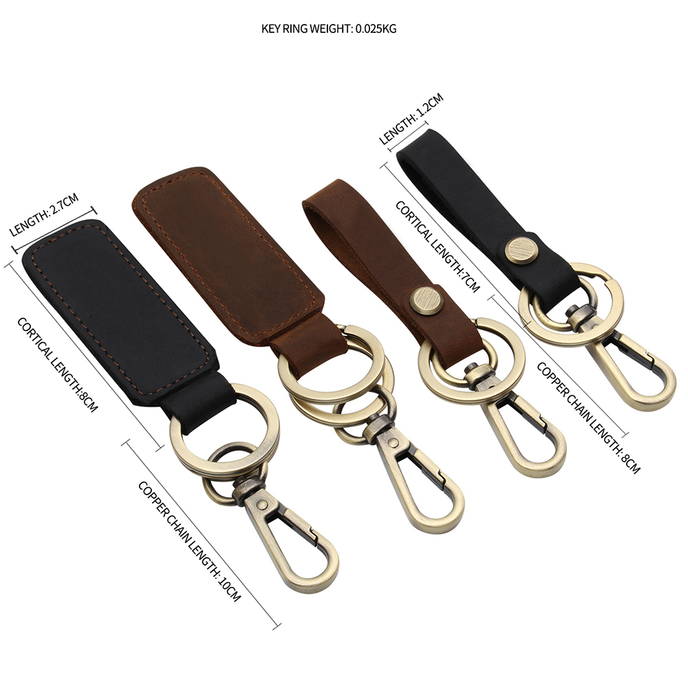 Head layer cowhide keychain (11)