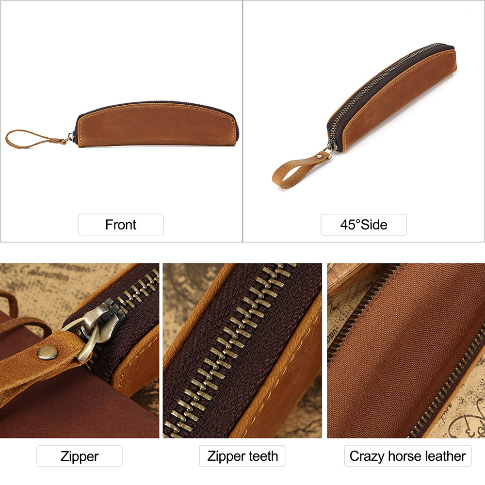 High-end customized organizer leather creative pencil case (1)