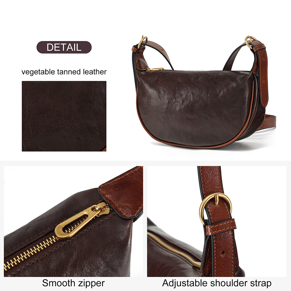 Vegetable tanned leather crossbody bag (54)