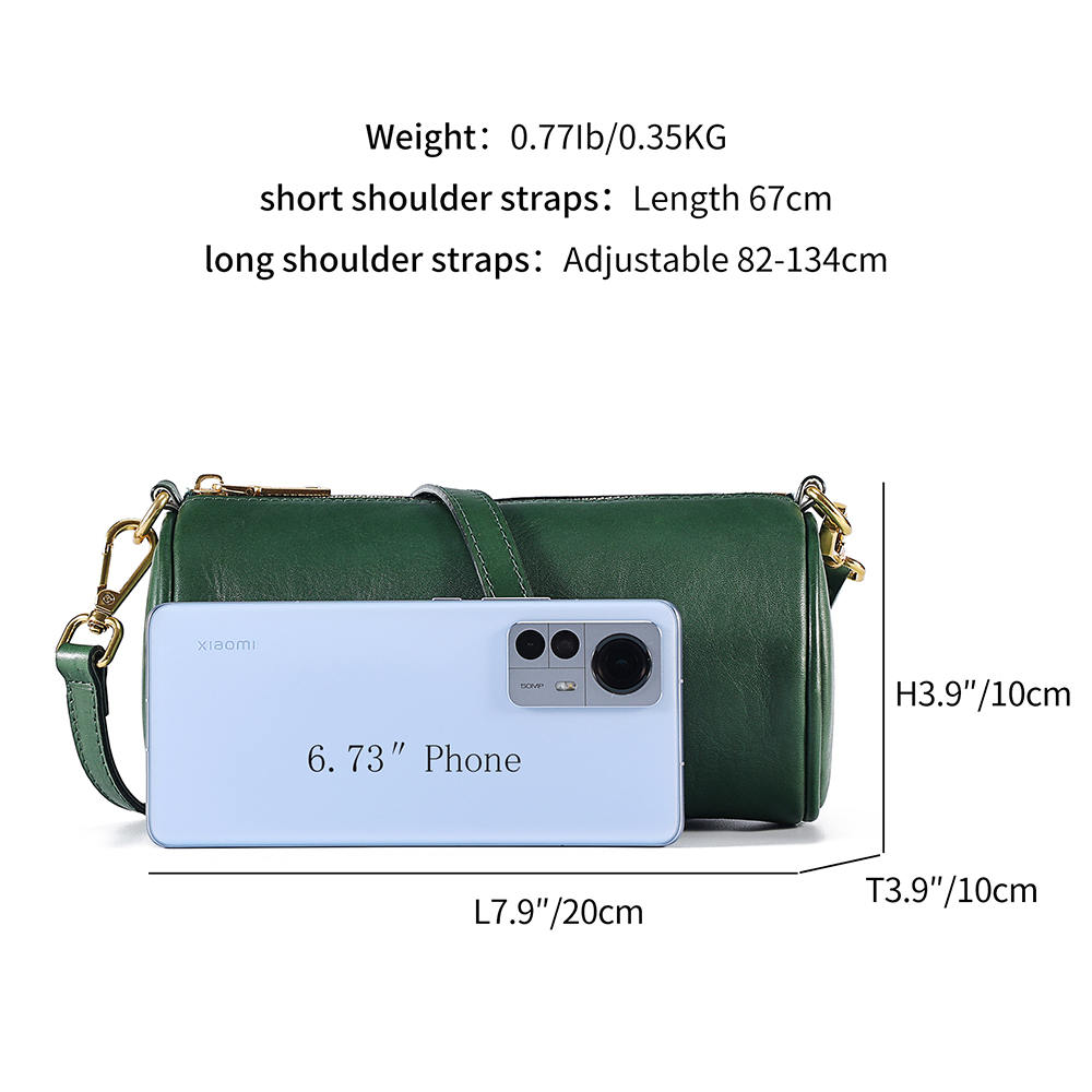 Vegetable tanned leather cylinder crossbody bag and shoulder bag (9)