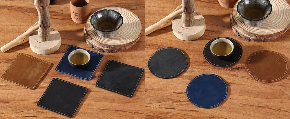 Wholesale Round Leather Coasters A